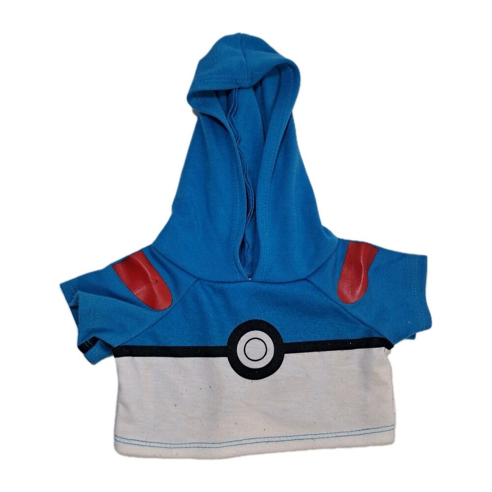 Build A Bear Pokemon Blue Pokeball Hoodie BABW Plush Clothes Outfit Toy Pokémon